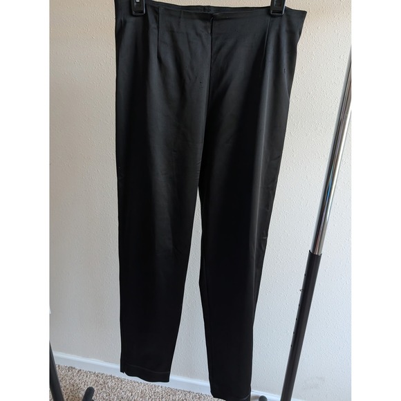Equestrian Pants - Equestrian Vintage Black High Waisted Cigarette Pants Satin Slim Trousers Size M